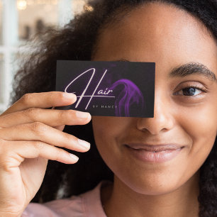Carte De Visite Purple Smoke Neon Hair Salon