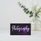 Carte De Visite Purple Smoke Neon Photographie Script (Debout devant)