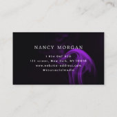 Carte De Visite Purple Smople Neon Skincare Script (Dos)