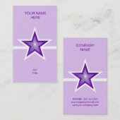 Carte De Visite Purple Star ligne blanche clair violet vertical (Devant / Derrière)