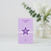 Carte De Visite Purple Star ligne blanche clair violet vertical (Debout devant)