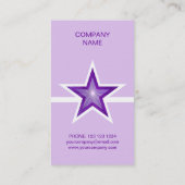 Carte De Visite Purple Star ligne blanche clair violet vertical (Dos)