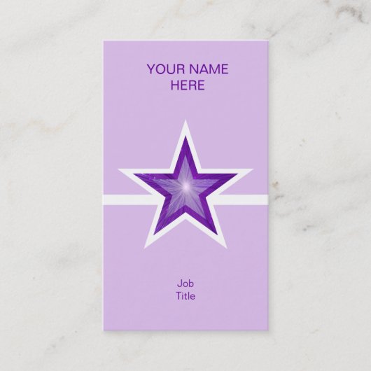 Carte De Visite Purple Star ligne blanche clair violet vertical (Devant)