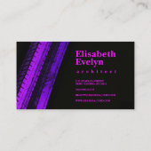 Carte De Visite Purple Tread Paths on Black Backdrop (Dos)