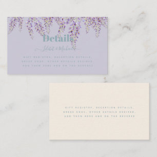 Carte De Visite Purple Wisteria Sage Floral Garden Mariage