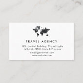 Carte De Visite Purple World Map Voyage Agent Vacances  (Dos)