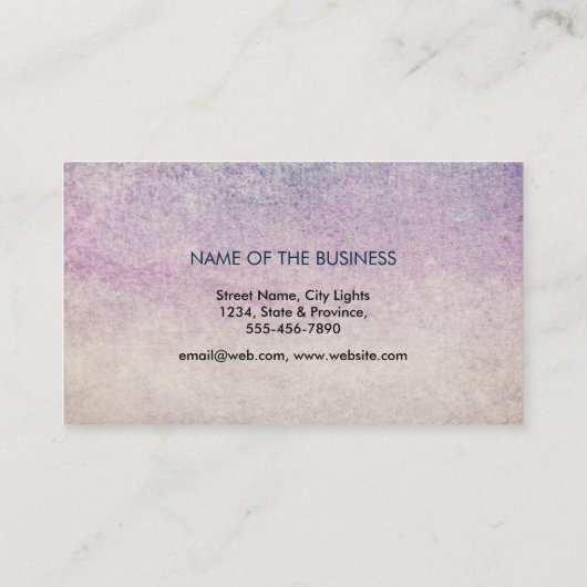 Carte De Visite Purple Yoga Instructor Lotus Flower Massage (Dos)