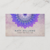 Carte De Visite Purple Yoga Instructor Lotus Flower Massage (Devant)