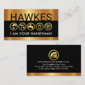 Carte De Visite Put Your Name On Gold Handyman Layer (Devant / Derrière)