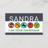 Carte De Visite Put Your Name On Handyman Icons Layer (Devant)
