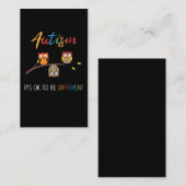 Carte De Visite Puzzle Owl Cute Sensibilisation sur l'autisme Auti (Devant / Derrière)