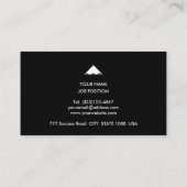 Carte De Visite Pyramides Gris Argent Moderne sur Fond Noir (Dos)