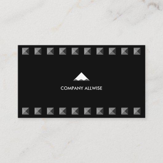 Carte De Visite Pyramides Gris Argent Moderne sur Fond Noir (Devant)
