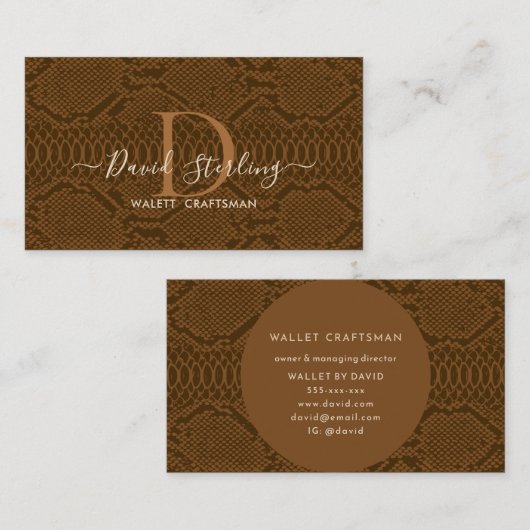 Carte de visite Python Brown (Devant / Derrière)