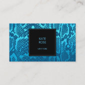 Carte De Visite Python Serpent à peau Noir Aquamarine Océan Glam V (Devant)