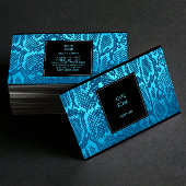 Carte De Visite Python Serpent à peau Noir Aquamarine Océan Glam V