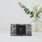 Carte De Visite Python Serpent à peau Noir Argent Blanc Glam Vip (Debout devant)