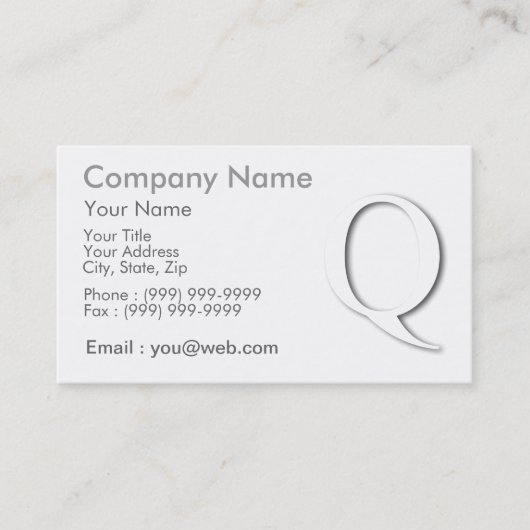 Carte De Visite Q ombre (Devant)