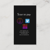 Carte De Visite Q R code venmo scanner pour payer ajouter le logo (Dos)