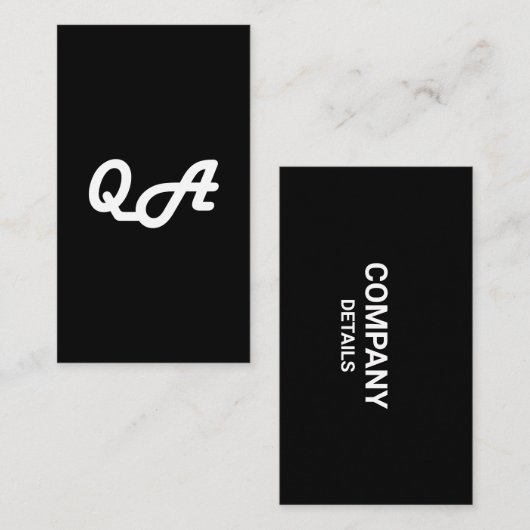 CARTE DE VISITE QA pour la conception de test qa (Devant / Derrière)