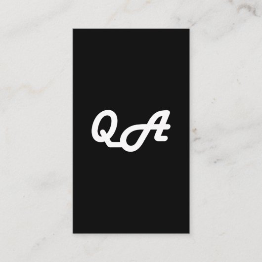 CARTE DE VISITE QA pour la conception de test qa (Devant)