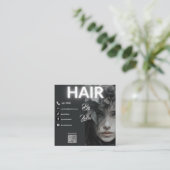 carte de visite qhairstyliste moderne avec code QR (Debout devant)