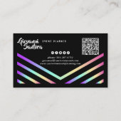 Carte de visite QR à rayure holographique moderne (Dos)