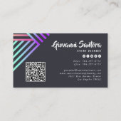 Carte de visite QR à rayure holographique moderne (Dos)