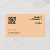 Carte de visite QR Abstrait orange jaune vert rose (Dos)