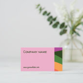 Carte de visite QR Abstrait orange jaune vert rose (Debout devant)