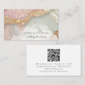 Carte De Visite *~* QR Agate Aqua Mauve Gold Parties scintillant A (Devant / Derrière)