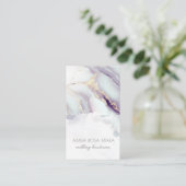 Carte De Visite *~* QR Agate Lilac White Glam Luxe AP66 (Debout devant)
