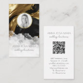 Carte De Visite *~* QR Agate marbre photo LOGO NOIR AP66 Or (Devant / Derrière)