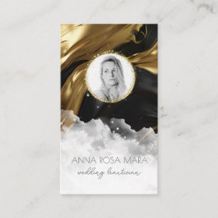 Carte De Visite *~* QR Agate marbre photo LOGO NOIR AP66 Or