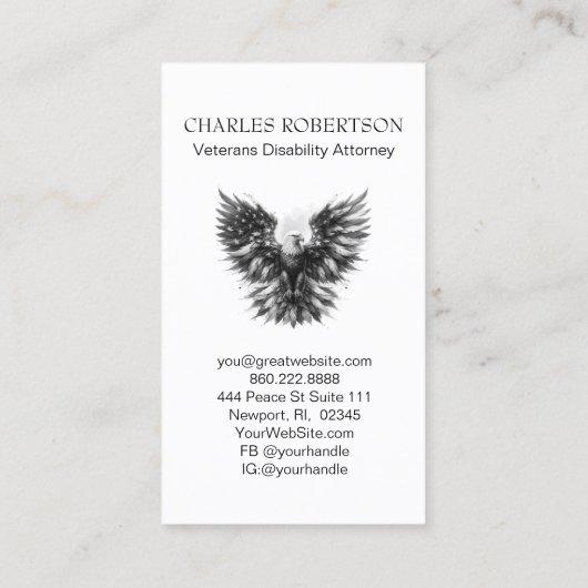 Carte De Visite *~* QR AP16 Drapeau américain PHOTO Aigle chauve (Dos)