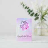 Carte De Visite *~* QR AP2 Mandala Dahlia Pastel Blue Pink Ombre (Debout devant)