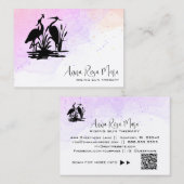 Carte De Visite *~* QR AP46 Elegant Ethereal Beach Marsh Heron (Devant / Derrière)