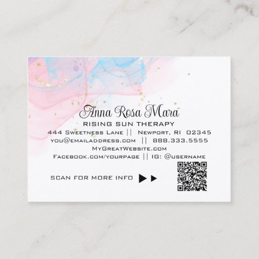 Carte De Visite *~* QR AP46 Elegant Ethereal Magical Parties scint (Dos)
