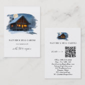 Carte De Visite *~* QR AP49 Hiver Snowy Rustic Cabine chalet (Devant / Derrière)
