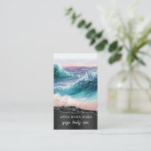 Carte De Visite *~* QR AR7 Nautical Beach Sand Waves Sea Art Ocean (Debout devant)