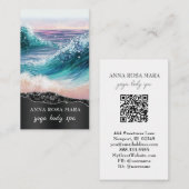 Carte De Visite *~* QR AR7 Nautical Beach Sand Waves Sea Art Ocean (Devant / Derrière)