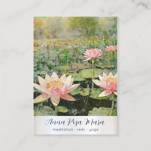 Carte De Visite *~* QR Art Lotus Water Lily Nature Flower AP67 (Devant)