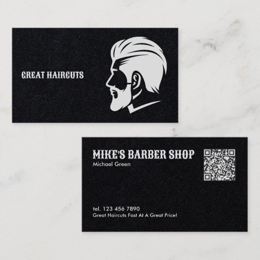 Carte De Visite QR Barber Premium (Devant / Derrière)
