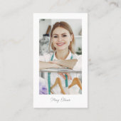 Carte De Visite QR Chic Yellow Button Love & Thanks Photo Support (Dos)