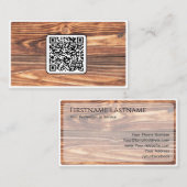 Carte De Visite QR-Code 100% naturel en bois organique sur blanc (Devant / Derrière)