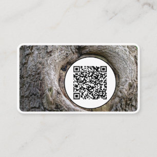 Carte De Visite QR-Code 100% naturel en bois organique sur blanc