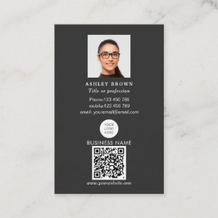 Carte De Visite Qr code à barres scannable logo moderne photo