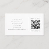 Carte de visite QR code à bordure corail et sarcel (Dos)