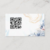 Carte de visite QR Code à ligne dorée et motif flo (Dos)
