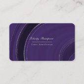 Carte de visite QR Code Agate Violet et Argent (Devant)